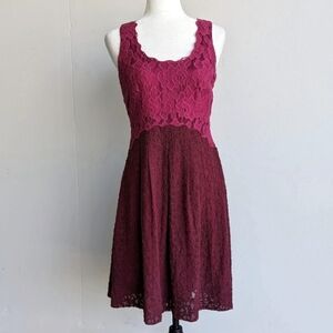 Anthropologie Moulinette Soeurs Pink Lace Sleeveless A-Line Dress